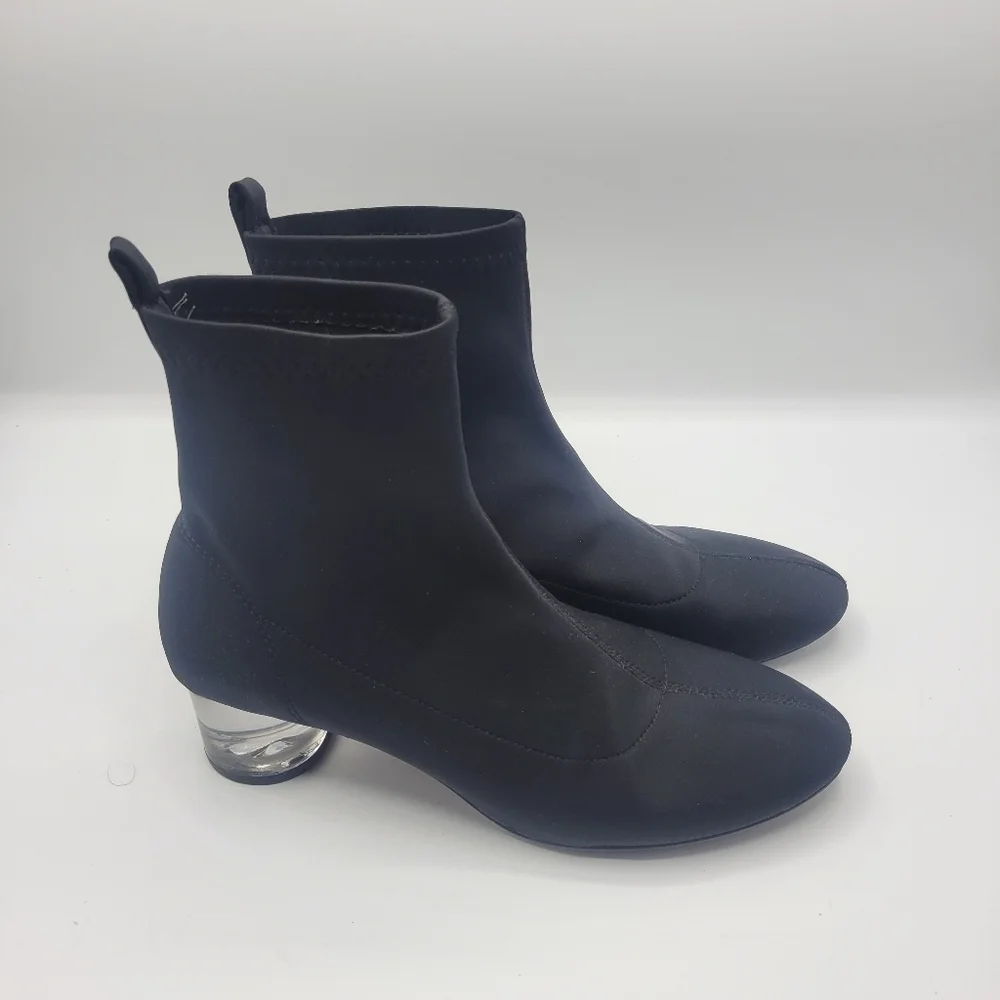 Zara booties with clear rounded heal size 35
